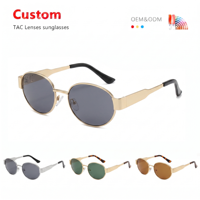 Lunettes de soleil pour femmes de style influenceur transfrontalier, haut de gamme, rétro, ovales, monture intégrale, protection UV400, pour l'extérieur ; d'inspiration Old Money