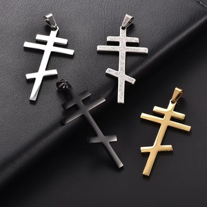 Pendentif Croix Catholique Vintage en Acier Inoxydable, Amulette Chrétienne Tendance, Collier Charme Bijou pour Hommes et Femmes - Product Image 1