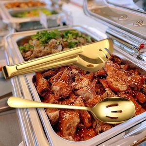 Large Golden Metal <b>Serving</b> Spoons Slotted Kitchen Utensils Stainless Steel <b>Serving</b> Spoons <b>Serving</b> Forks Cake Spatulas - Product Image 5