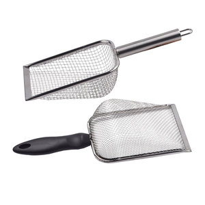 Pelle à litière pour chat en acier inoxydable, rectangulaire, avec trous de 3 mm et 5 mm, pelle métallique pour litière à la bentonite - Product Image 2