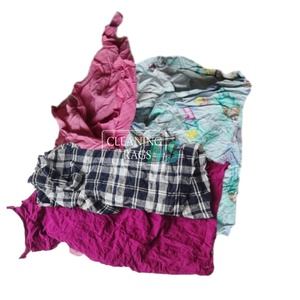 100% Cotton Industrial Cleaning Rag Highly Absorbent Reclaimed and Colored <b>Blended</b> Knit Unsewn Textile Waste - Product Image 1