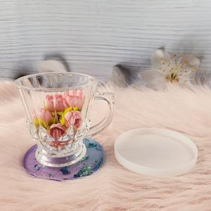 Moldes de fundición de resina hechos a mano para DIY estilo Ins adornos decorativos molde redondo de silicona para posavasos 2922 herramientas para pasteles - Product Image 4