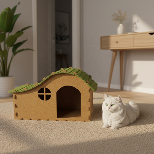 Lit pour <span class=keywords><strong>chat</strong></span> <span class=keywords><strong>en</strong></span> fibre de polyester doux pour les animaux, durable, type villa pour chats <span class=keywords><strong>heureux</strong></span> - Product Image 5