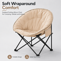 Chaise en coque de qualité industrielle, rembourrée en coton avec structure en fer, capacité de charge de 140 kg, pour le camping et l'extérieur