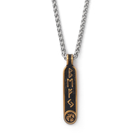 Collier Viking en Acier Inoxydable 316L, Pendentif Barre Runes Nordiques, Bijoux Unisexe, Vente en Gros, Double Couleur