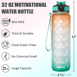 32oz 1 Gallon 128oz <span class=keywords><strong>Motivation</strong></span> Bouteille D'eau avec Marqueur Temporel et Paille Étanche Tritan SANS BPA pour <span class=keywords><strong>la</strong></span> Remise En Forme salle de sport En Plein Air Utilisé - Product Image 5