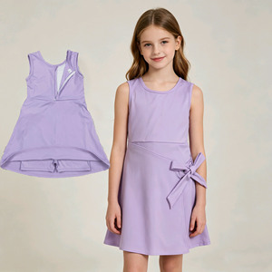 RTS Children's Little Girls Casual Bows Floral Cute Ruffles Cute Play Tennis Yoga Sports <b>Dress</b> Shorts <b>Lined</b> Sister Clothes - Product Image 1
