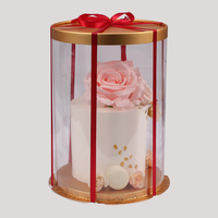 Boîte à gâteau ronde transparente dorée de 4/6/8/10 pouces, boîte d'emballage pour pâtisserie, emballage pour gâteau d'anniversaire, boîte cadeau pour fleurs, boîte artisanale