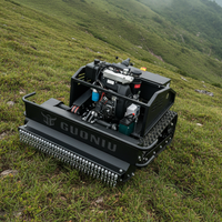 Tondeuse à gazon télécommandée diesel sur chenilles robuste, largeur de coupe 1000 mm, inclinaison 45 degrés