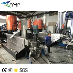 Safe and reliable kooen pe pp waste plastic recycle grain production making machine cover water ring cutting system