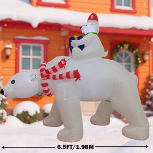 Ours polaire gonflable de Noël de 6,5 pieds (largeur) avec tête oscillante, décoration de jardin gonflable d'extérieur avec lumières LED pour jardin, pelouse et fête - Product Image 4