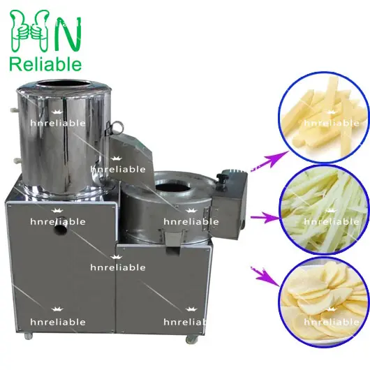 100kg commercial potato peeling cutting machine french fries cutter potato chips slicer