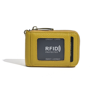 Genuine <b>Leather</b> Kpop Keychain Card Holder RFID Blocking Functional Wallet Card Holder Keychain Small Id Card Holder With <b>Keyring</b> - Product Image 3