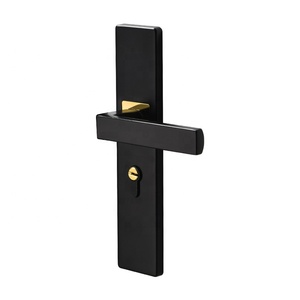 Cerradura <span class=keywords><strong>de</strong></span> <span class=keywords><strong>puerta</strong></span> interior <span class=keywords><strong>de</strong></span> madera maciza negra, cerradura simple para dormitorio, manija silenciosa, manija <span class=keywords><strong>de</strong></span> <span class=keywords><strong>puerta</strong></span> <span class=keywords><strong>de</strong></span> baño - Product Image 5