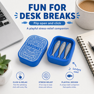 Portachiavi a moschettone in lega di zinco blu, antistress, con apertura a scatto, giocattolo da scrivania tattile, forma rettangolare, per regalo da ufficio - Product Image 1