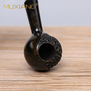 Muxiang Briarwood Pipe Bent Type Hand Carved Tobacco Pipe Custom Made - Product Image 2