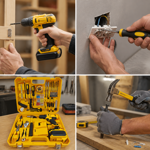 Nouveautés : Kit d'outils multifonctionnels pour la maison, perceuse sans fil professionnelle, kit combiné pour artisans et mécaniciens, ensemble d'outils pour le travail du bois - Product Image 3