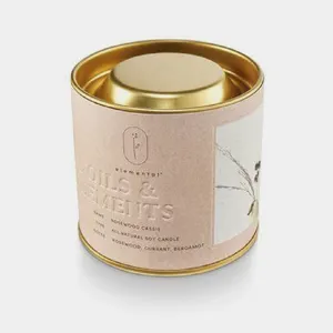 Wholesale custom 100ml 3oz luxury scented candles tins empty decorative round tin box for candle