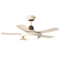Ventilateur de plafond moderne à LED de 52 pouces, télécommande à 6 vitesses, moteur BLDC, 5 pales, OEM européen intelligent pour les usines à profil bas