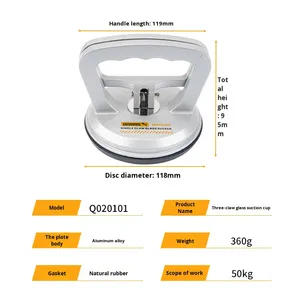 Outil de levage et de fixation pour carrelage et marbre Weili Shi en alliage d'aluminium robuste à trois griffes avec ventouse de <span class=keywords><strong>plafond</strong></span> - Product Image 6