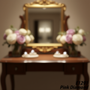 Orecchini a lobo con fiore di diamante rosa, montatura a griffe, gioielli romantici da donna per tutti i giorni, con cristalli E1291 - Product Image 2