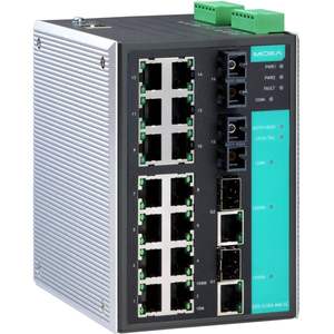 Commutateur géré Moxa EDS-518A-MM-SC 16 ports Ethernet 10/100M, commutateur industriel sur rail DIN - Product Image 1