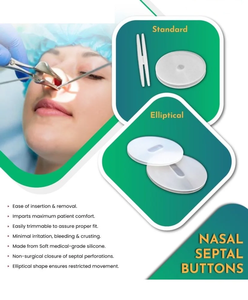 Bouton nasal septal en silicone transparent <span class=keywords><strong>de</strong></span> qualité médicale, respirant, à usage unique, 10G, sachet individuel en PE pour la beauté et les soins personnels - Product Image 4