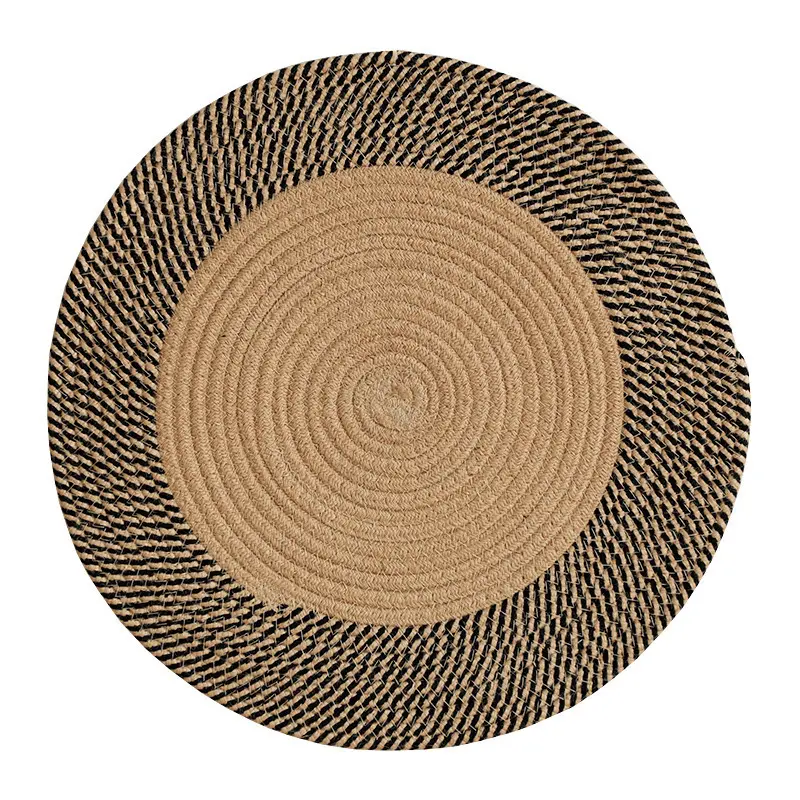 Vintage Large Size Round Cotton Rope Woven Carpet Mat for Living Room Bedroom Sofa Mat