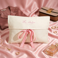 Pochette cadeau personnalisée en velours, satin, coton, enveloppe, sac anti-poussière pour sac à main, extension de cheveux, chaussures, vêtements, sous-vêtements, rangement