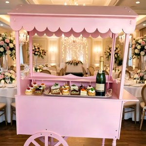 Carrito de Dulces Moderno de Madera con Ruedas, Ideal para Decoración de Bodas, Fiestas de Cumpleaños, Interiores y Exteriores - Product Image 3