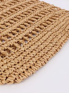 French Large-Capacity Hollow Woven Open <b>Square</b> Women's Bag for Simple Daily Leisure Seaside Holiday Tanjing - Product Image 4