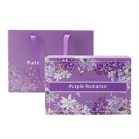Coffret Cadeau d'Aromathérapie Violet : Diffuseur à Bâtonnets Sans Fumée, Parfum d'Ambiance Haut de Gamme, Huiles Essentielles, Décorations Artisanales, Appliques Naturelles