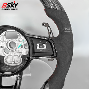 Volante de Fibra de Carbono con Levas Magnéticas, Compatible con Volkswagen MK8 MK7 MK6 <span class=keywords><strong>Golf</strong></span> R <span class=keywords><strong>GTI</strong></span> GTE Polo <span class=keywords><strong>GTI</strong></span> Golf8 <span class=keywords><strong>Golf</strong></span> 7, Modelos Antiguos y Nuevos - Product Image 5