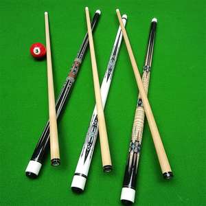 Taco de billar de madera de arce de 1/2 unión, estilo chino, de doble sección, 57 pulgadas, para Black Eight, con punta grande de 11-13mm, para Nine <span class=keywords><strong>Ball</strong></span> americano y Snooker - Product Image 1