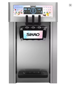 Machine à crème glacée électrique 20L en acier inoxydable, machine à <span class=keywords><strong>glace</strong></span> molle, sorbetière, nettoyage automatique, 3 saveurs, écran LCD, fonction enseignement - Product Image 1