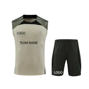 厂家价格升华透气足球服训练背心泰国品质数码印花袖子足球服