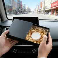 Diffuseur d'air rond en bois pour voiture, à clipser sur pare-soleil, rechargeable, désodorisant longue durée pour la décoration intérieure de voiture