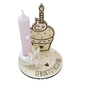 Décorations personnalisées transfrontalières en bois pour bougies d'anniversaire, cadeaux de gâteaux ronds en bois, accessoires de scène photo pour enregistrement - Product Image 5
