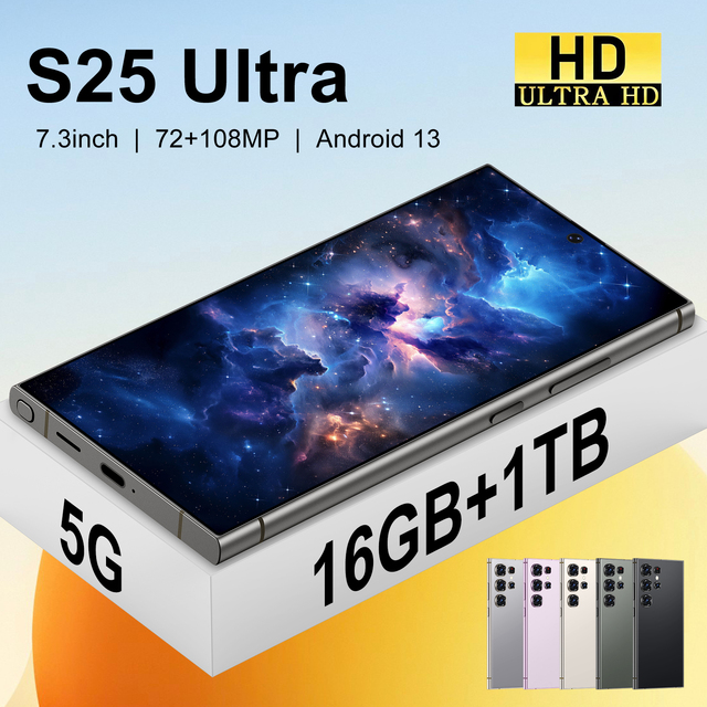 S25 Ultra 16GB+1TB Phone Full HD 120Hz LCD Display Android 15.0 LTE/CDMA Octa Core 108MP Camera French/German/Spanish Smart
