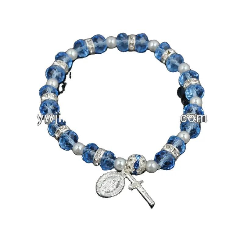 Wholesale Blue Crystal Rosary Bracelet