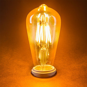 مصابيح شموع زخرفية عتيقة من Genixgreen ST64G <span class=keywords><strong>LED</strong></span> E27 4W 6W ks K Edison لون ذهبي معتم للأسكان - Product Image 2