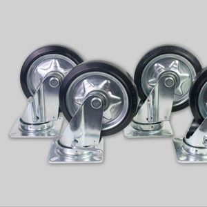 Roulettes en caoutchouc de haute qualité de 3, 4 et 5 pouces avec cadre en acier zingué, fonctionnement silencieux, parfaites pour les chaises et les chariots - Product Image 1