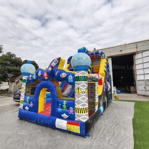 23ft New Leap INFLAT Robot trả lại kép nhà nhảy trượt PVC ngoài trời chủ đề tên lửa MOONWALK Công viên thành phố - Product Image 5