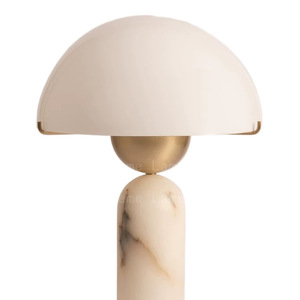 Lampe de table avec base en marbre et accents dorés, ampoule LED E27 220V, commande par interrupteur, design minimaliste nordique, décoration pour salon et chambre à coucher - Product Image 5