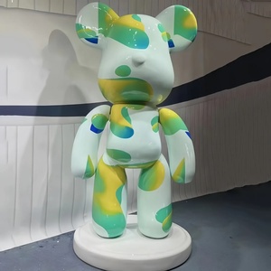 Estatua de Oso Bearbrick de FRP de Gran Tamaño, Escultura de Oso de Dibujos Animados Estilo Pop Art, Resistente a la Intemperie, para Exhibición Comercial en Interiores y Exteriores - Product Image 4