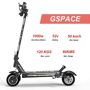 Yüksek kaliteli hızlı 60 mph hareketlilik iki tekerlekli elektrikli scooter 1000w 52v katlanabilir büyük güç elektrikli scooter pro yetişkin için