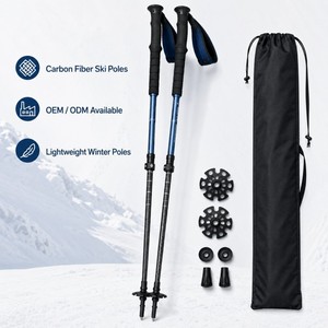 Ensemble de bâtons de <span class=keywords><strong>ski</strong></span> de randonnée Zeroring en aluminium et carbone, bâtons de neige réglables avec paniers supplémentaires et sac de transport - Product Image 1