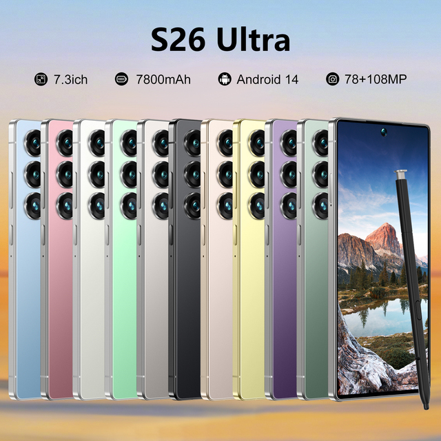 2026 Best Selling S26 Ultra 5G Smart Android Phone 22+1TB 7.3" 10-Core Unlocked Dual SIM Multi-Language