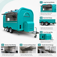 Camion de restauration rapide mobile en plastique renforcé de fibre de verre pour usage commercial, montage facile et personnalisable