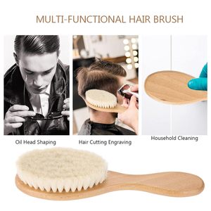 Brosse à cheveux pour bébé en laine douce, peigne de massage, brosse à cheveux naturelle pour enfants - Product Image 4
